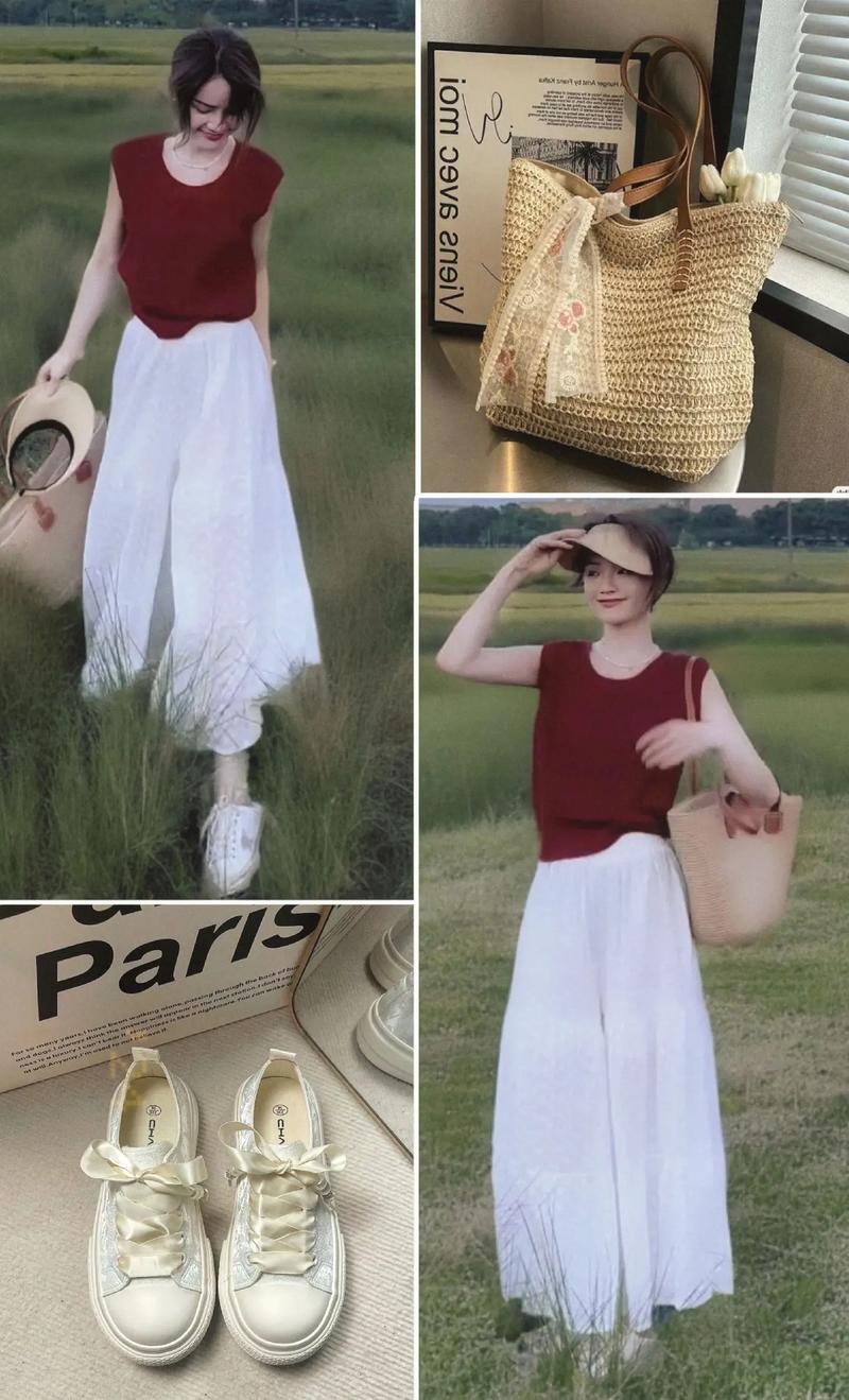 枚红色棉背心怎么搭配