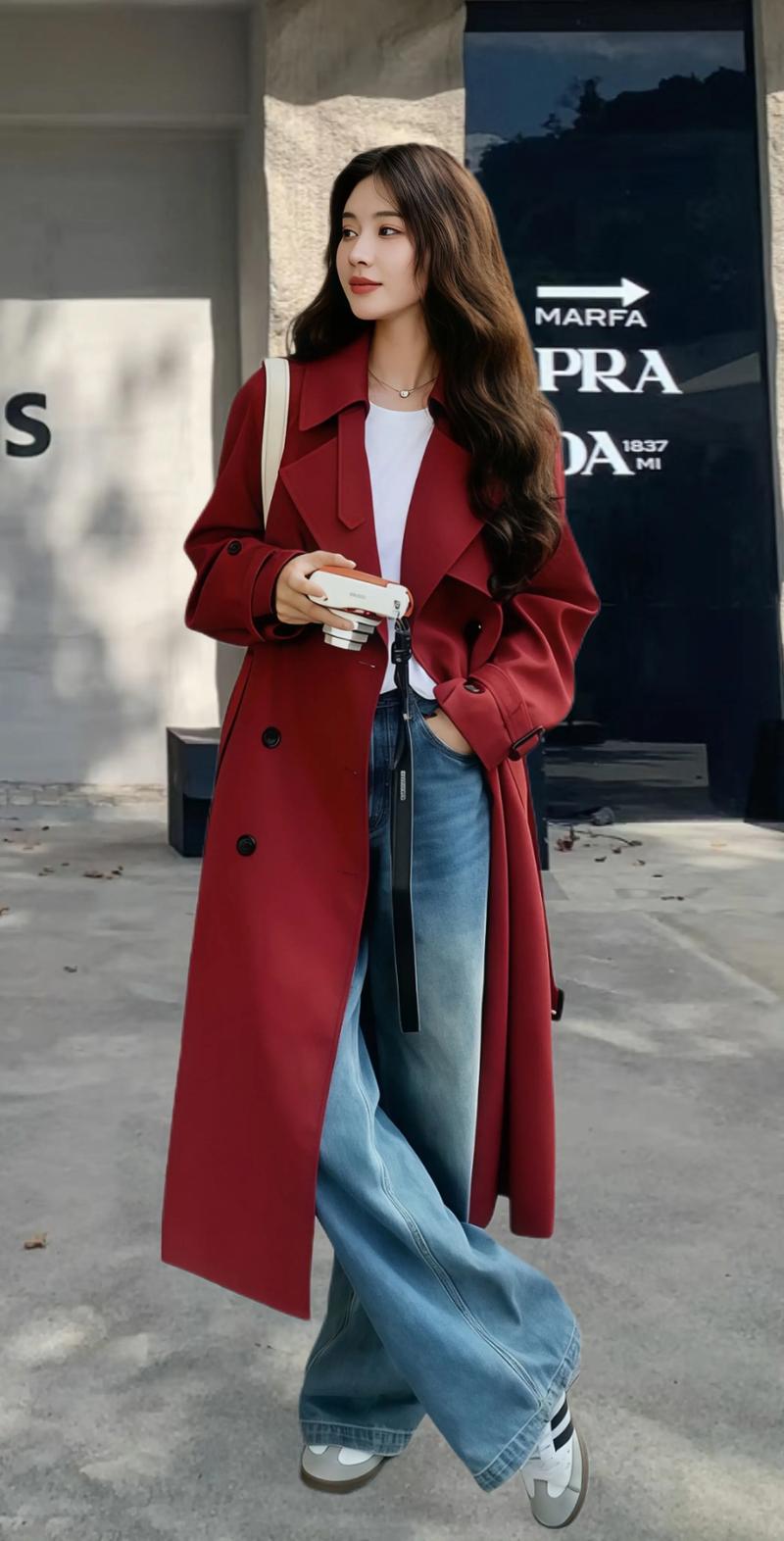 红色风衣怎么搭配裤子