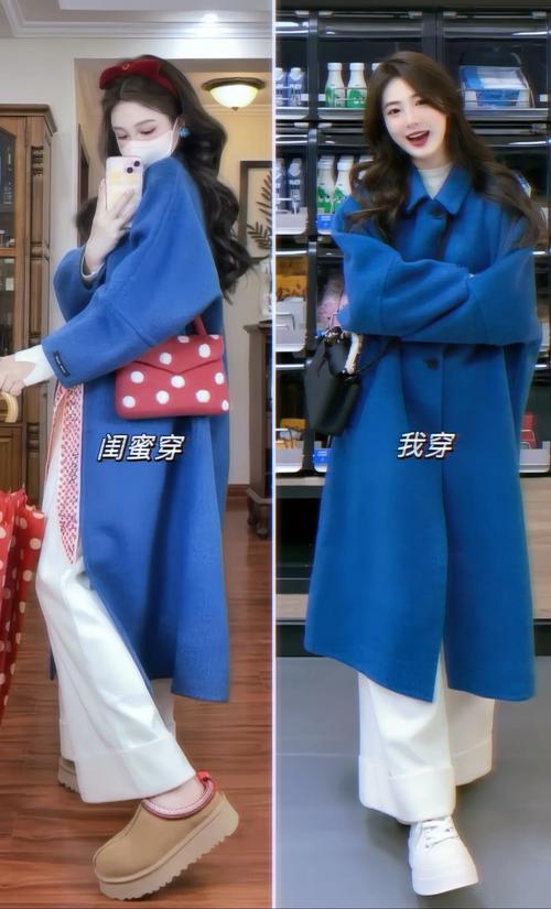 韩版深蓝色格子大衣怎么搭配