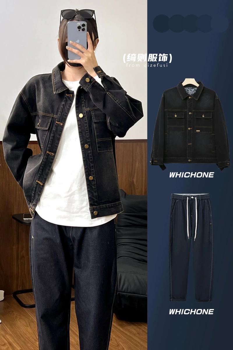 黑色牛仔衣怎么搭配男