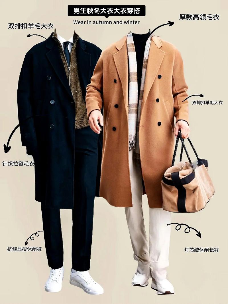 男声的毛呢大衣买大了怎么搭配