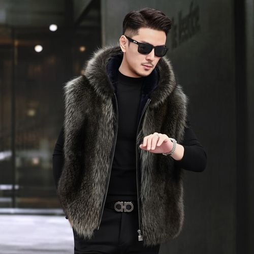 男士皮草马甲怎么搭配