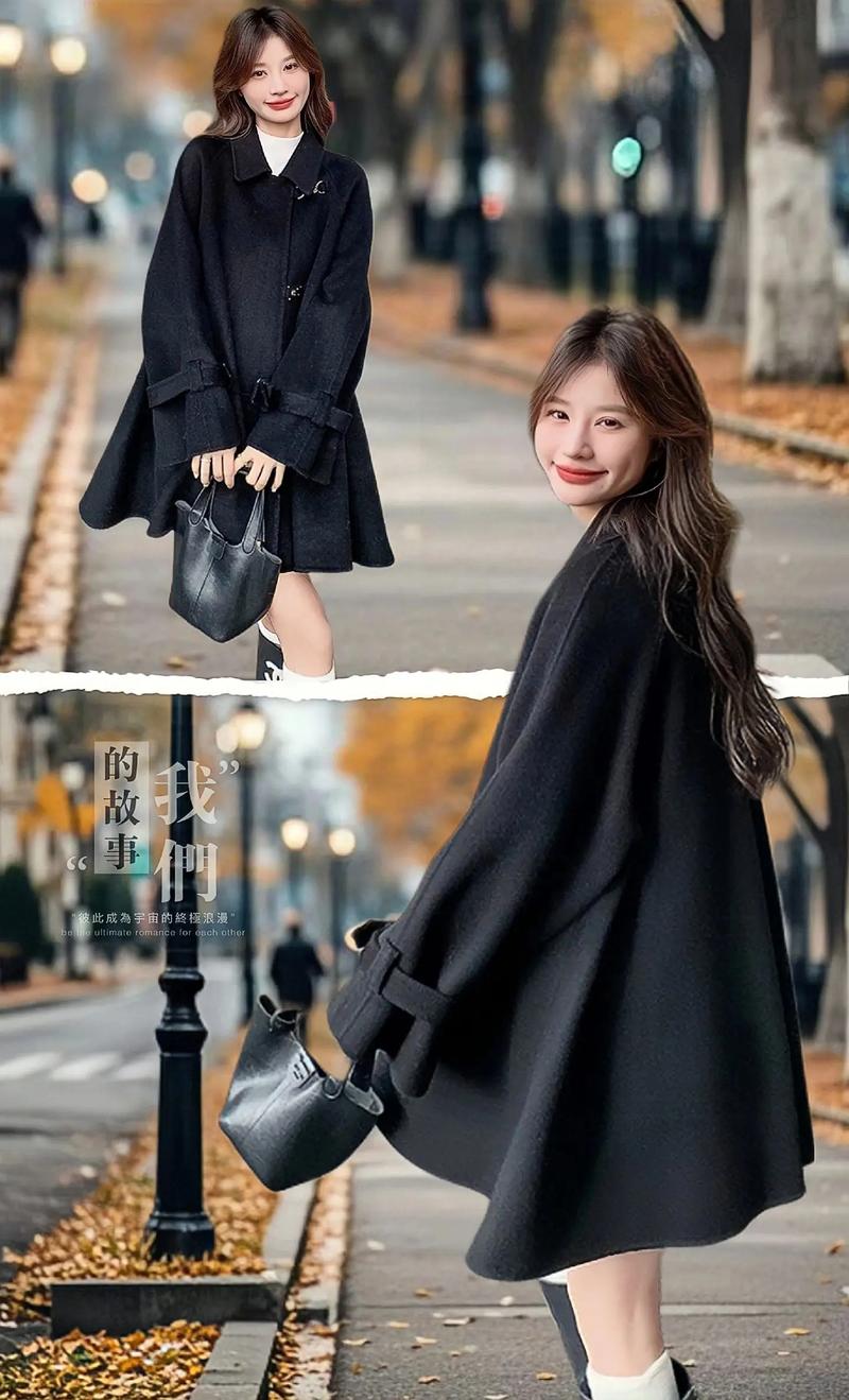 黑色斗篷上衣怎么搭配图片