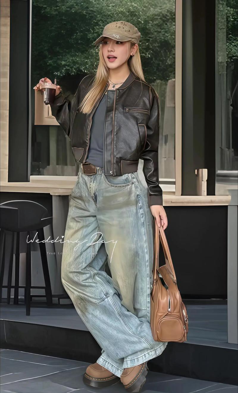 皮衣和什么裤子搭配