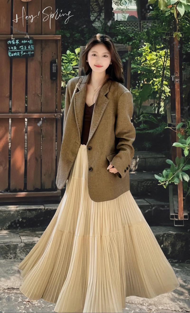 半身长裙配什么外套