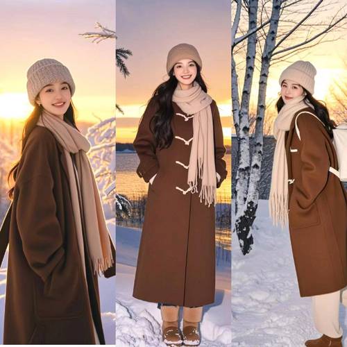 妮子大衣怎么搭配围巾图片