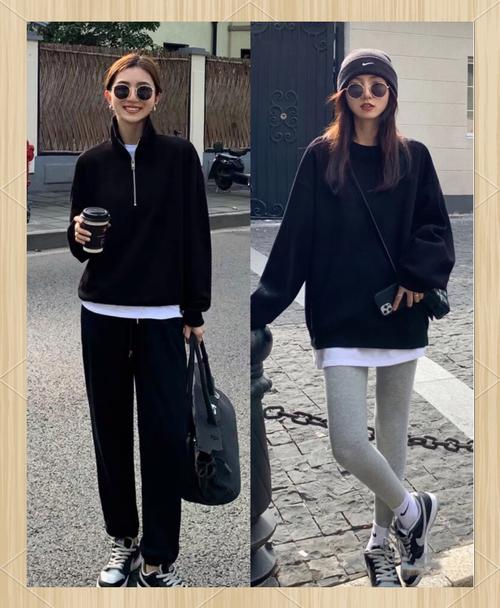 黑色中长卫衣怎么搭配