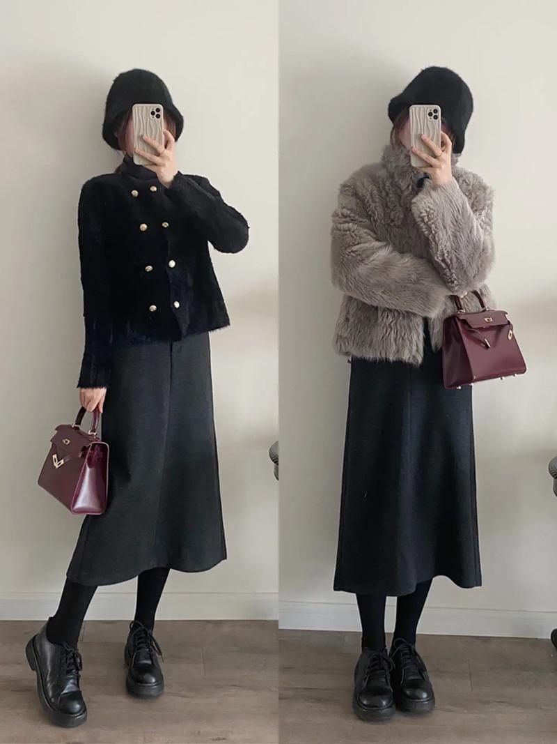 短款驼色皮草怎么搭配