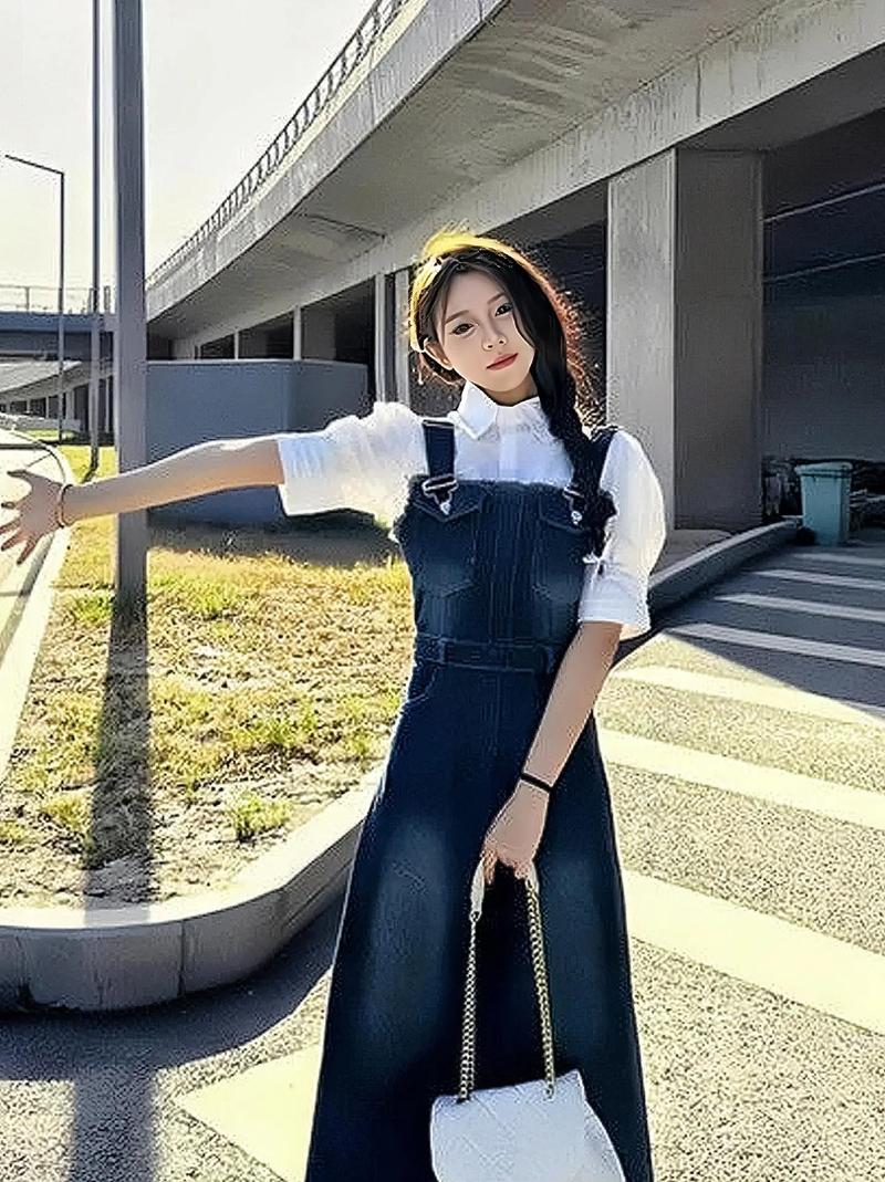 背带牛仔裙怎么搭配鞋子