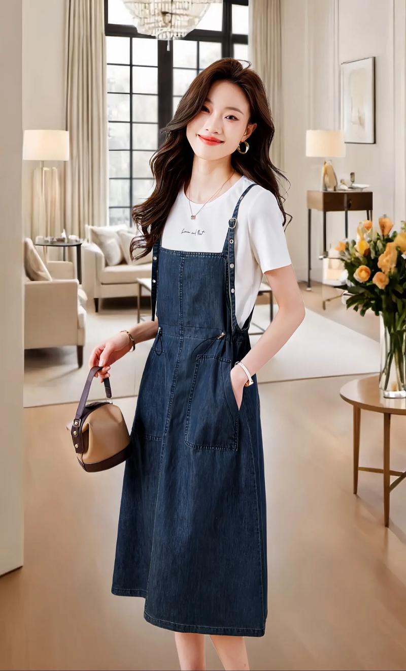 背带牛仔裙怎么搭配鞋子