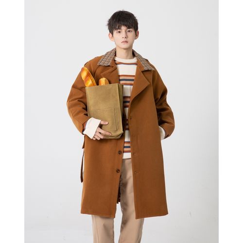 棕色大衣怎么搭配男