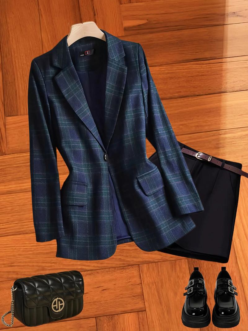 秋冬格子西服怎么搭配