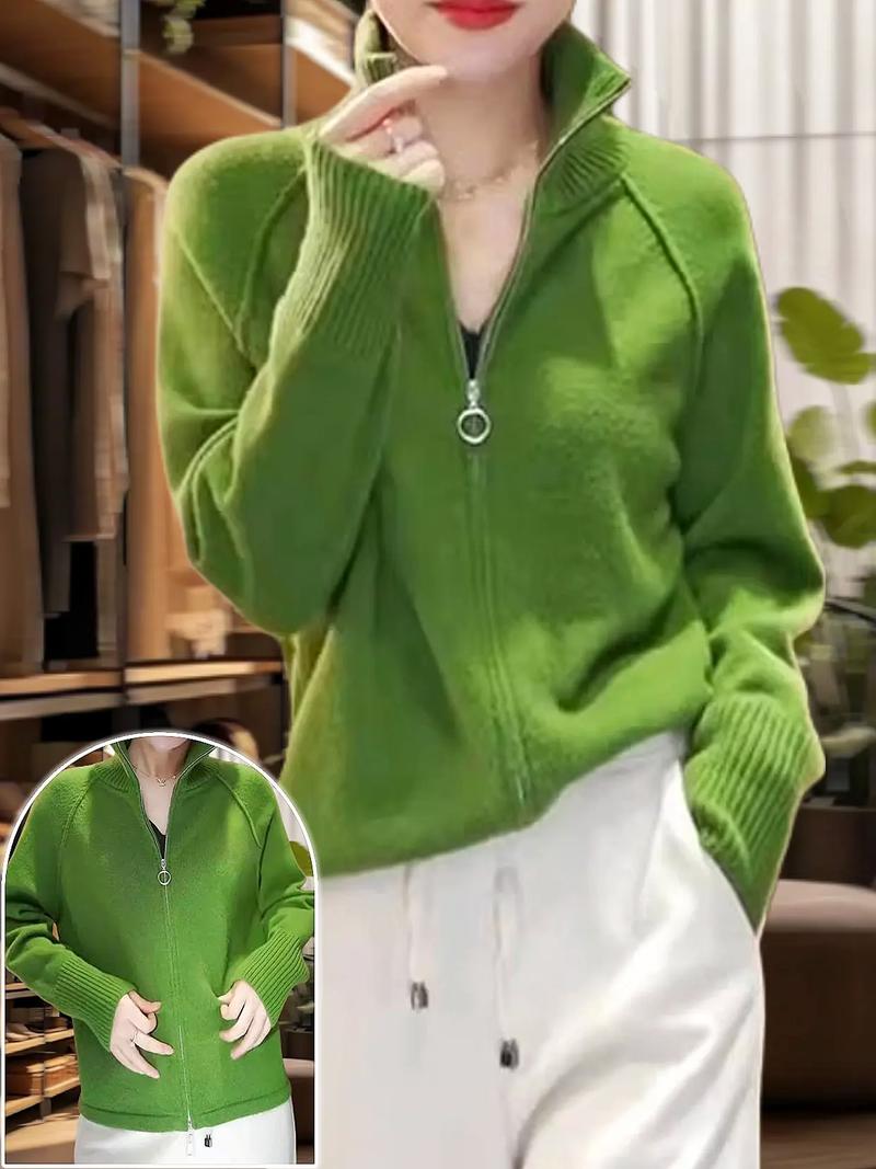 绿色开衫针织衫怎么搭配