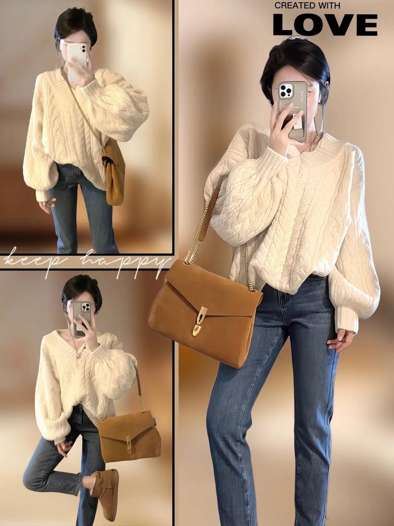 米白色针织衫怎么搭配