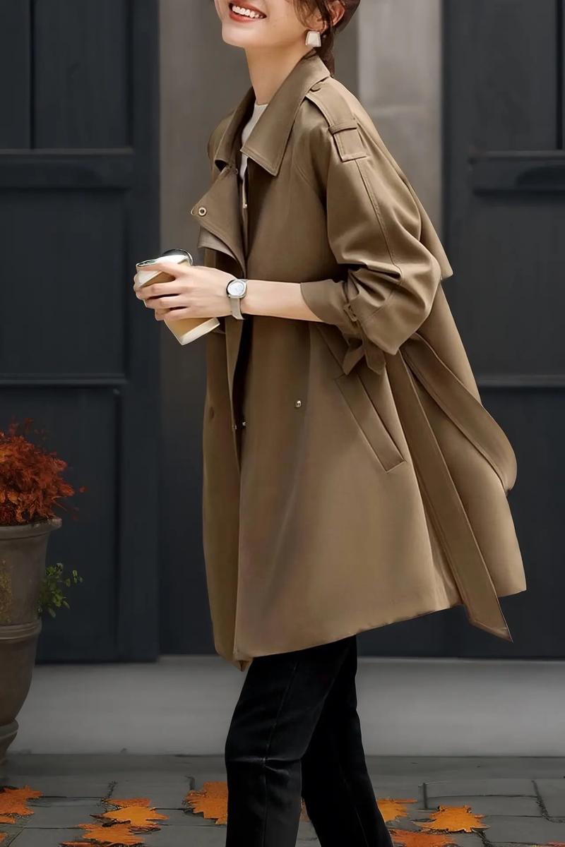 长款咖啡风衣怎么样搭配