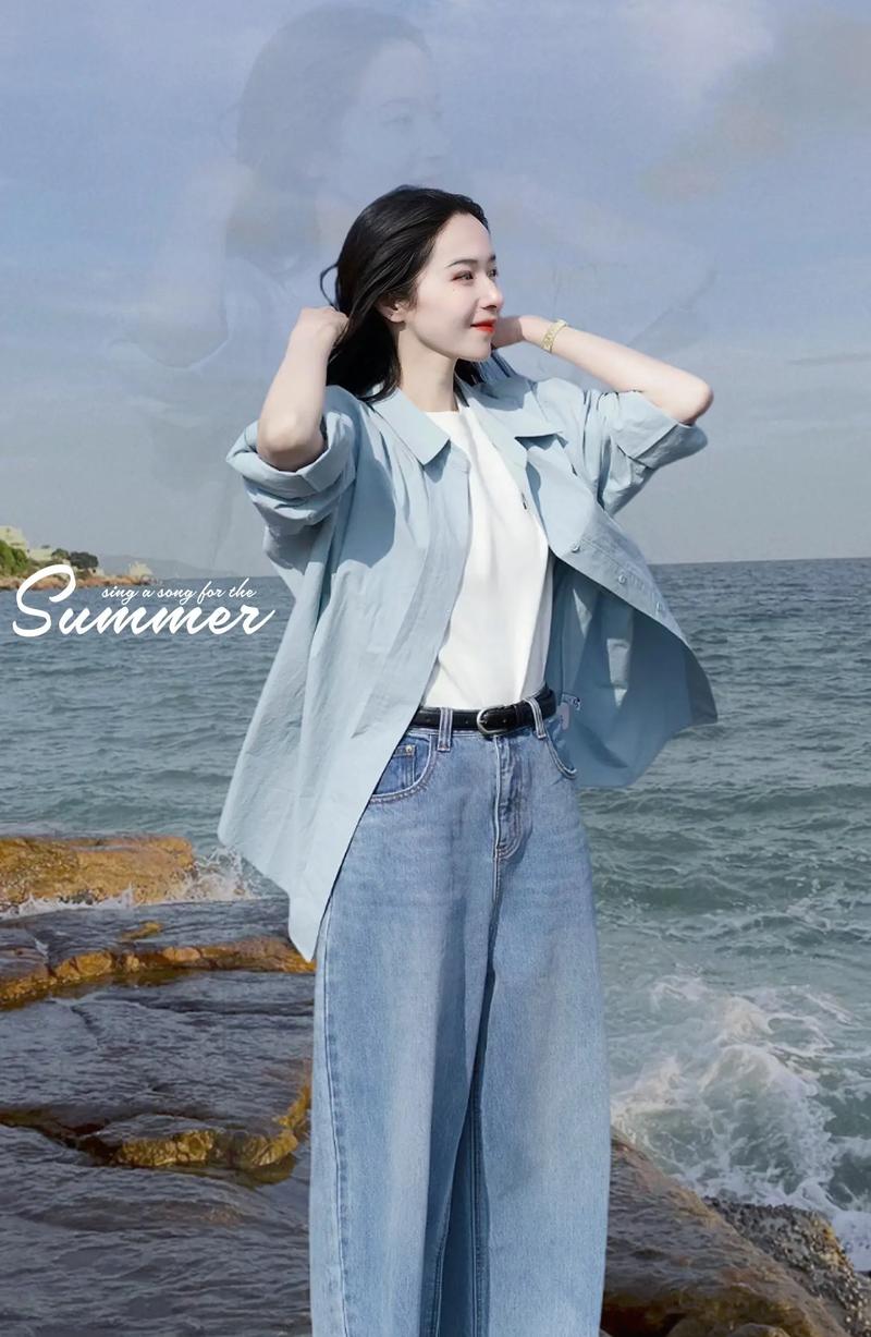 浅蓝打底裤怎么搭配