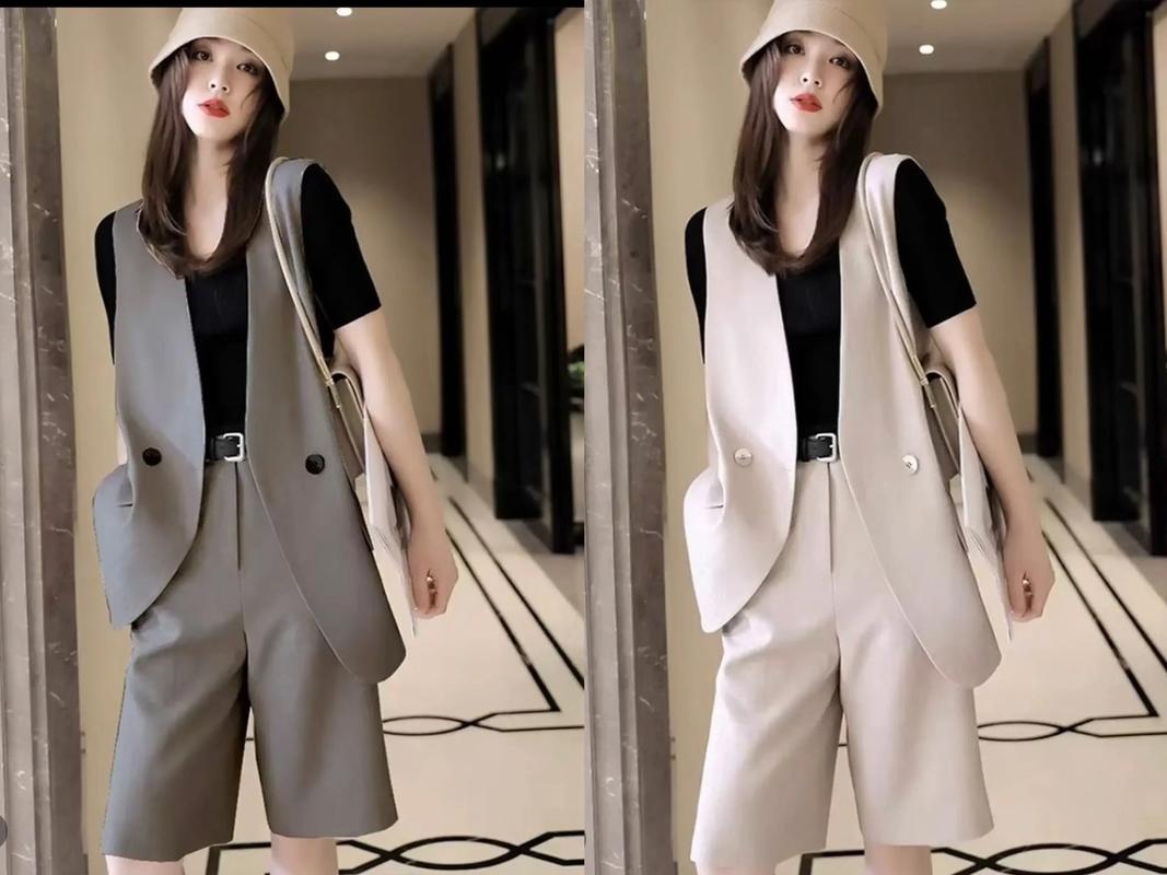 无袖小西服怎么搭配