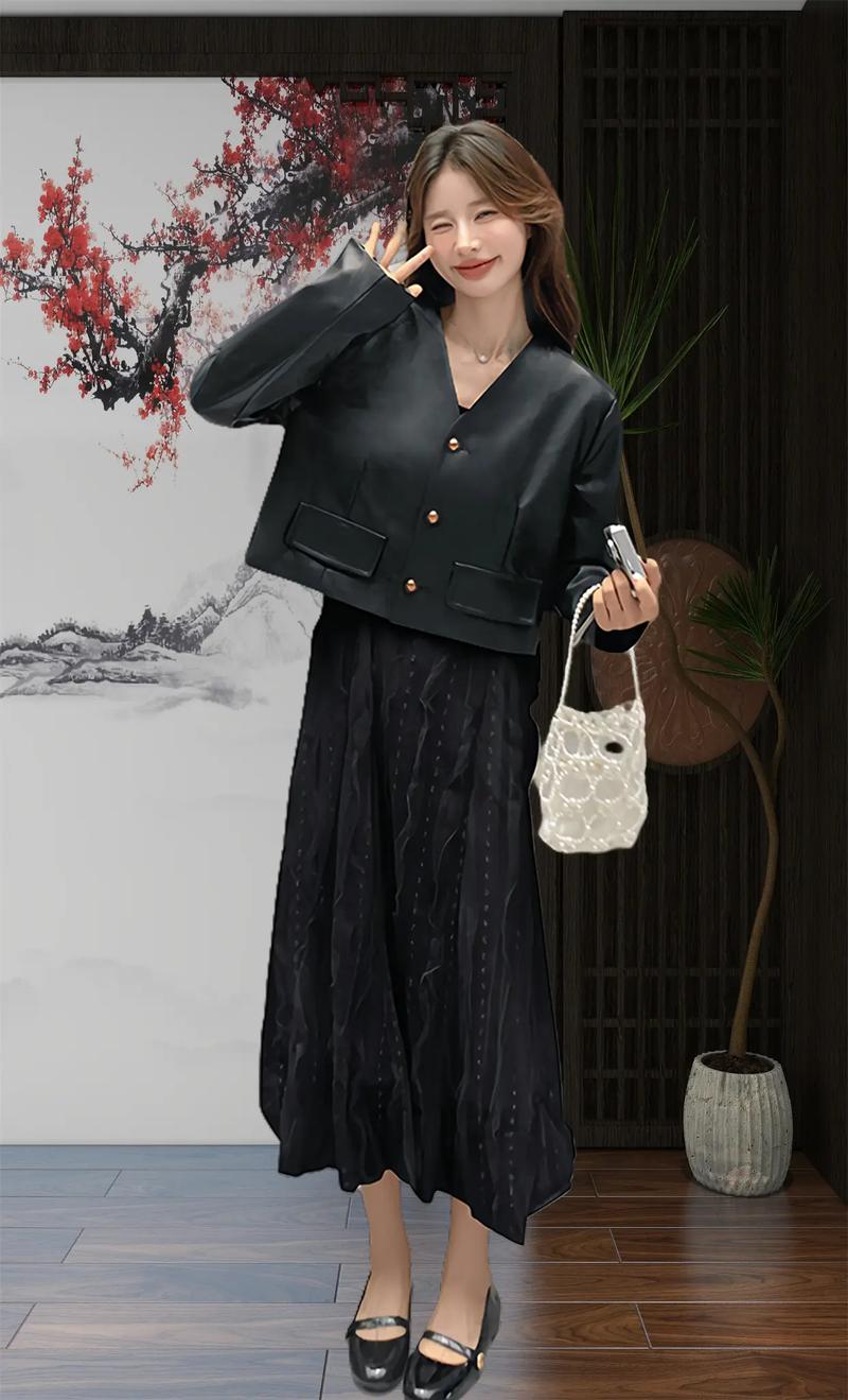 黑色连衣裙搭什么外套