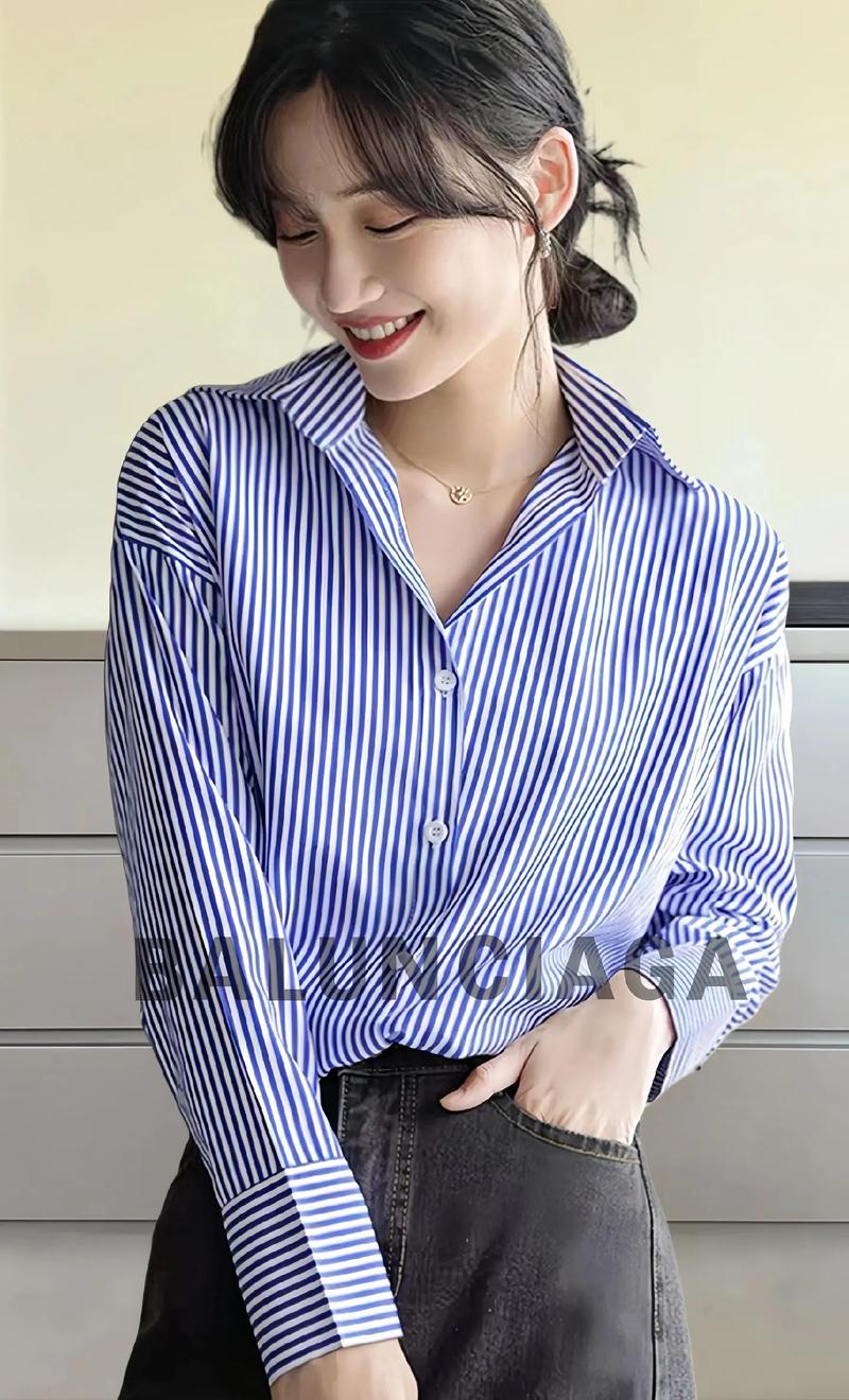 条纹长衬衫怎么搭配