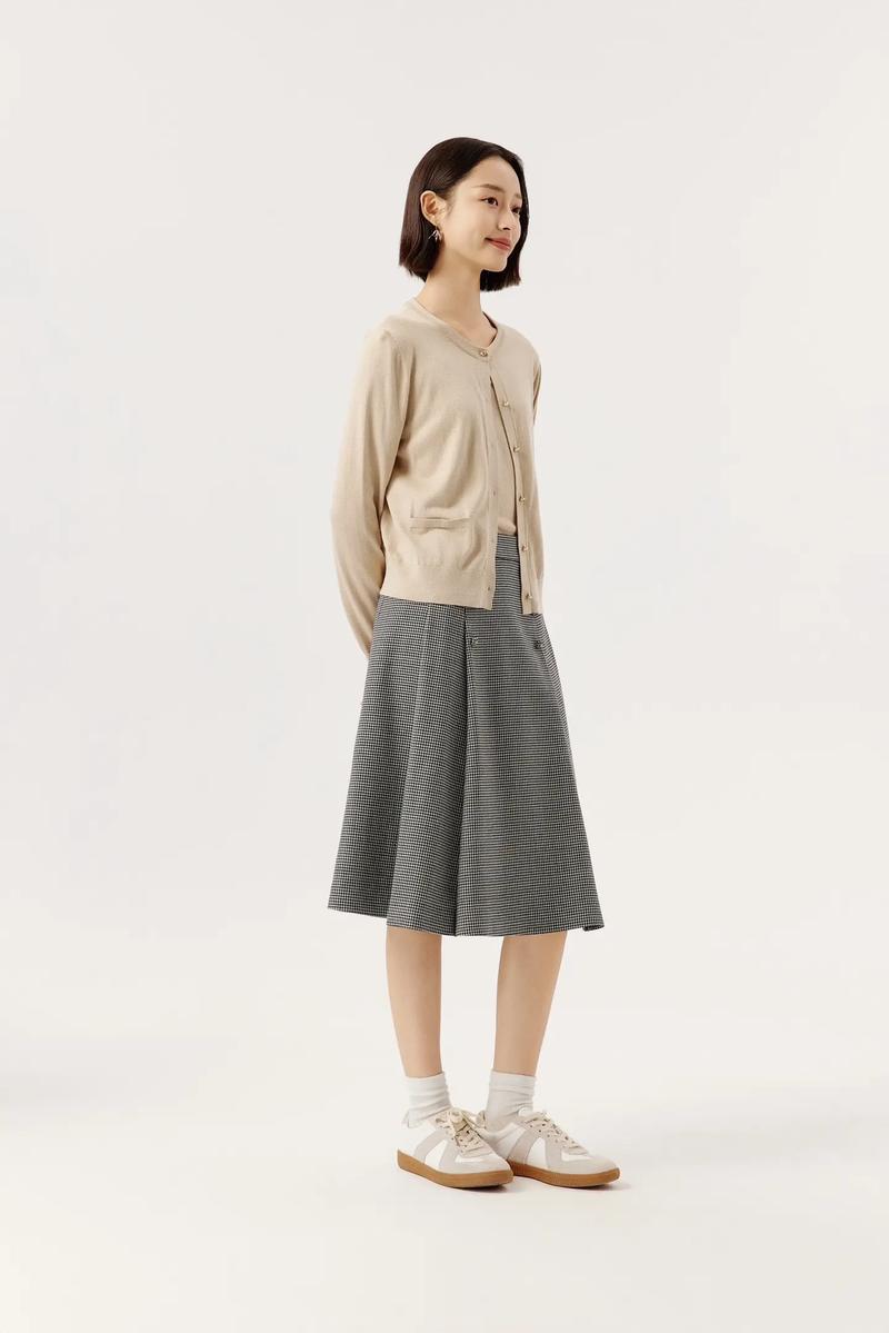 千鸟格半裙怎么搭配