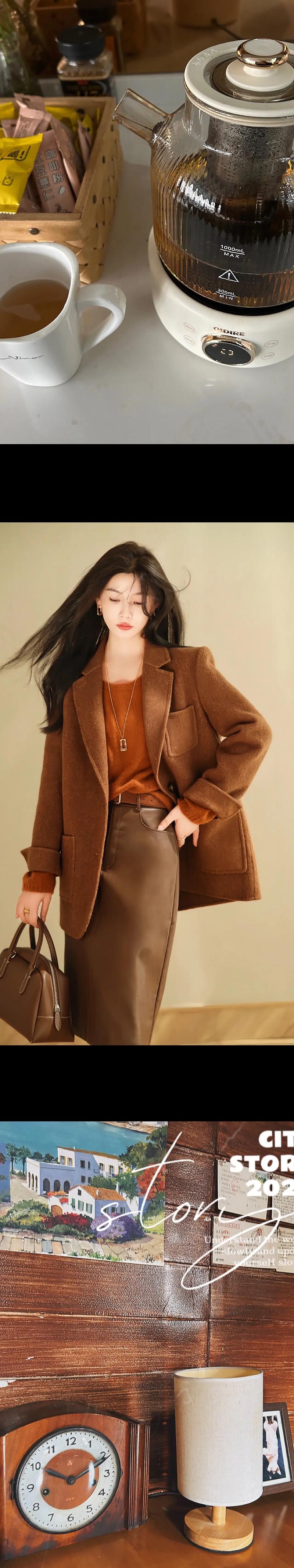 橘红色针织衫怎么搭配