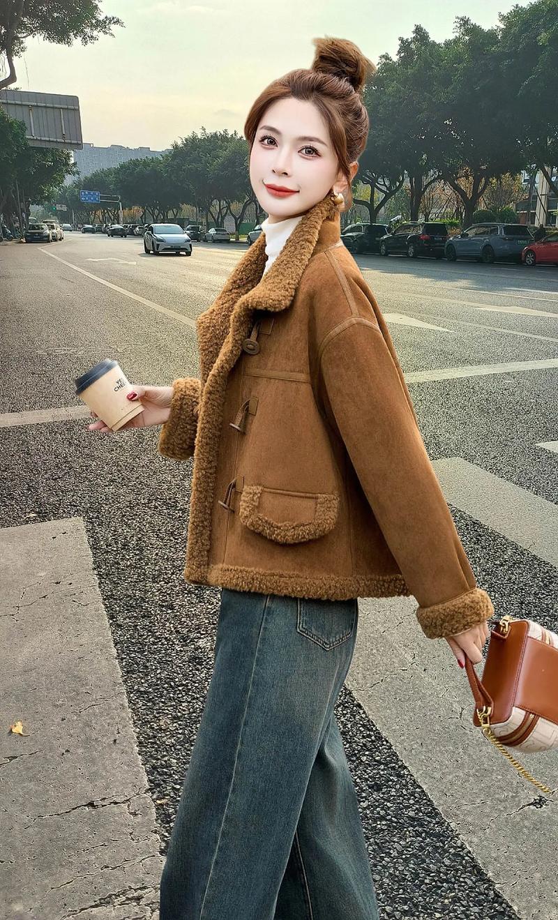 皮毛一体短款怎么搭配