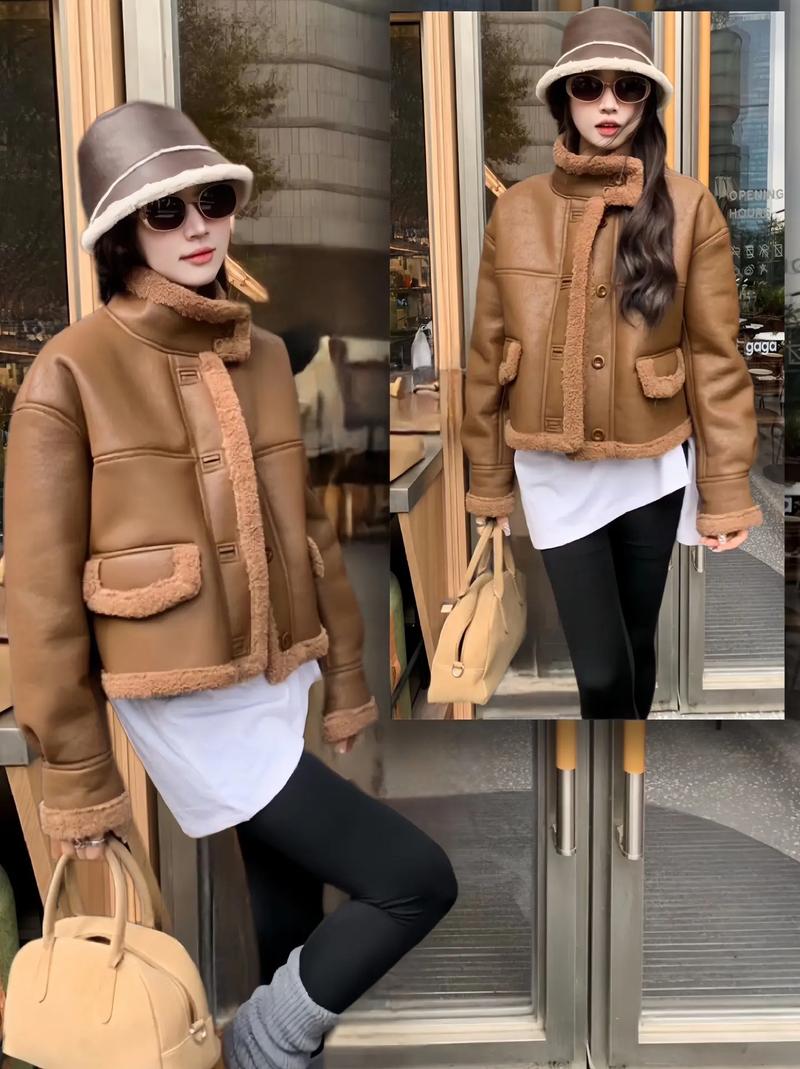 皮毛一体短款怎么搭配