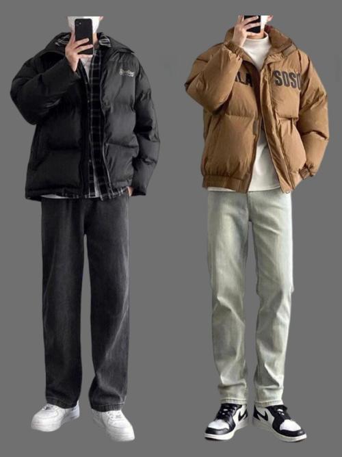 男生冬天三件衣服怎么搭配图片