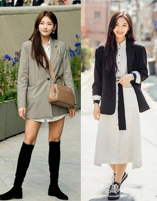 长衬衣怎么搭配外套图片