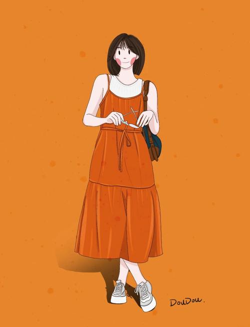 橙色的蓬蓬摆群怎么搭配