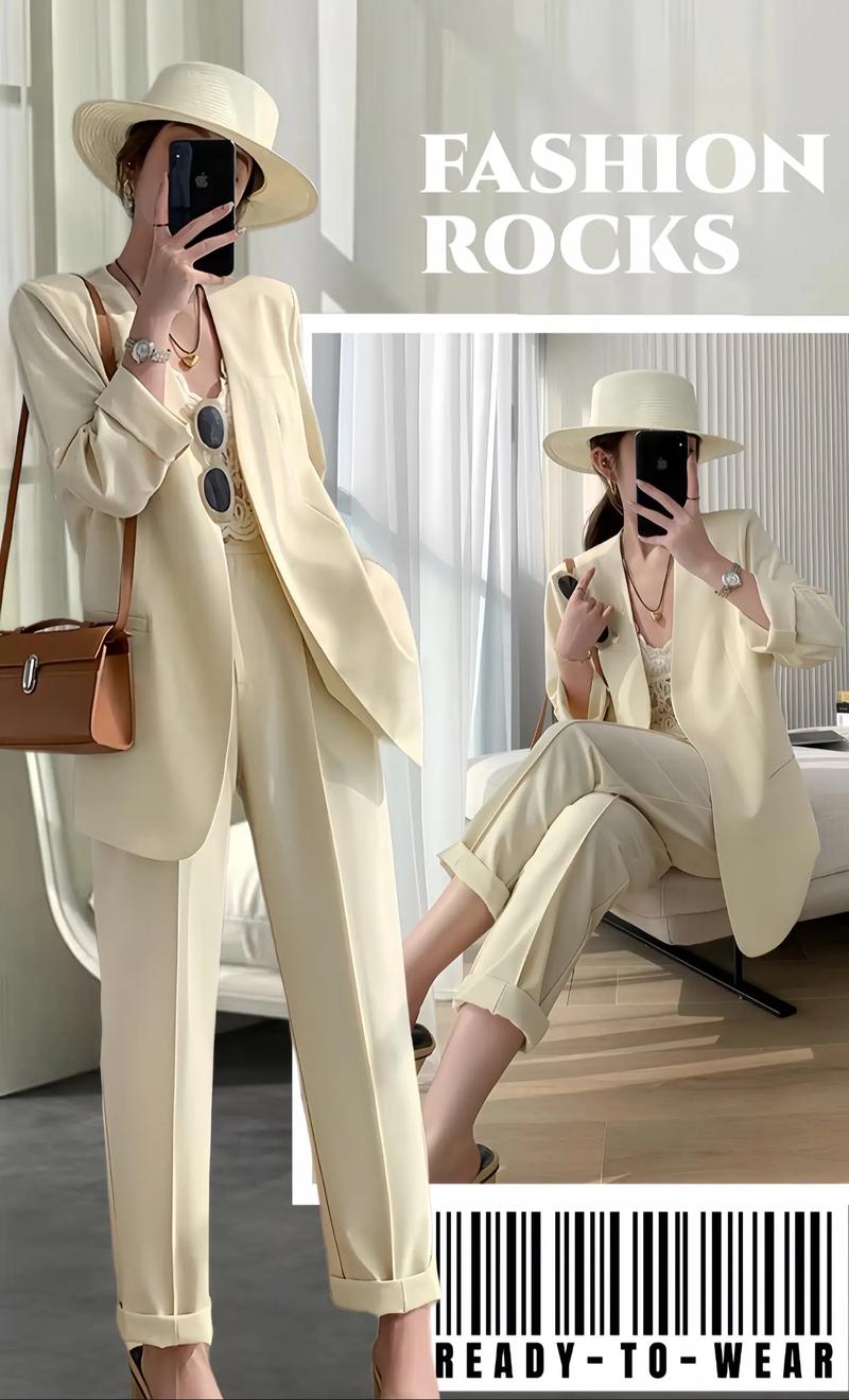 土黄色小西装怎么搭配图片