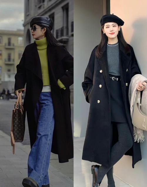 黑色呢子大衣怎么搭配帽子