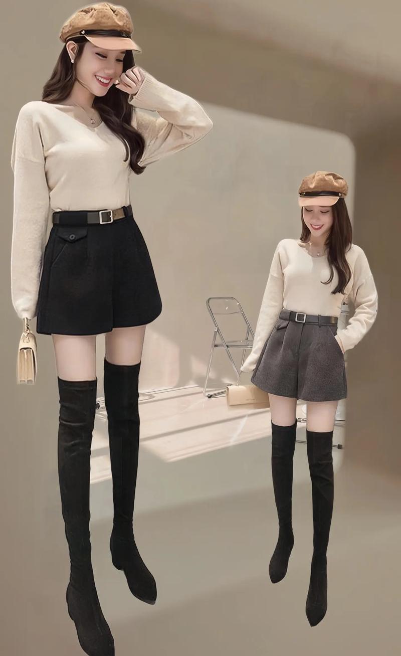 毛呢短裤怎么搭配
