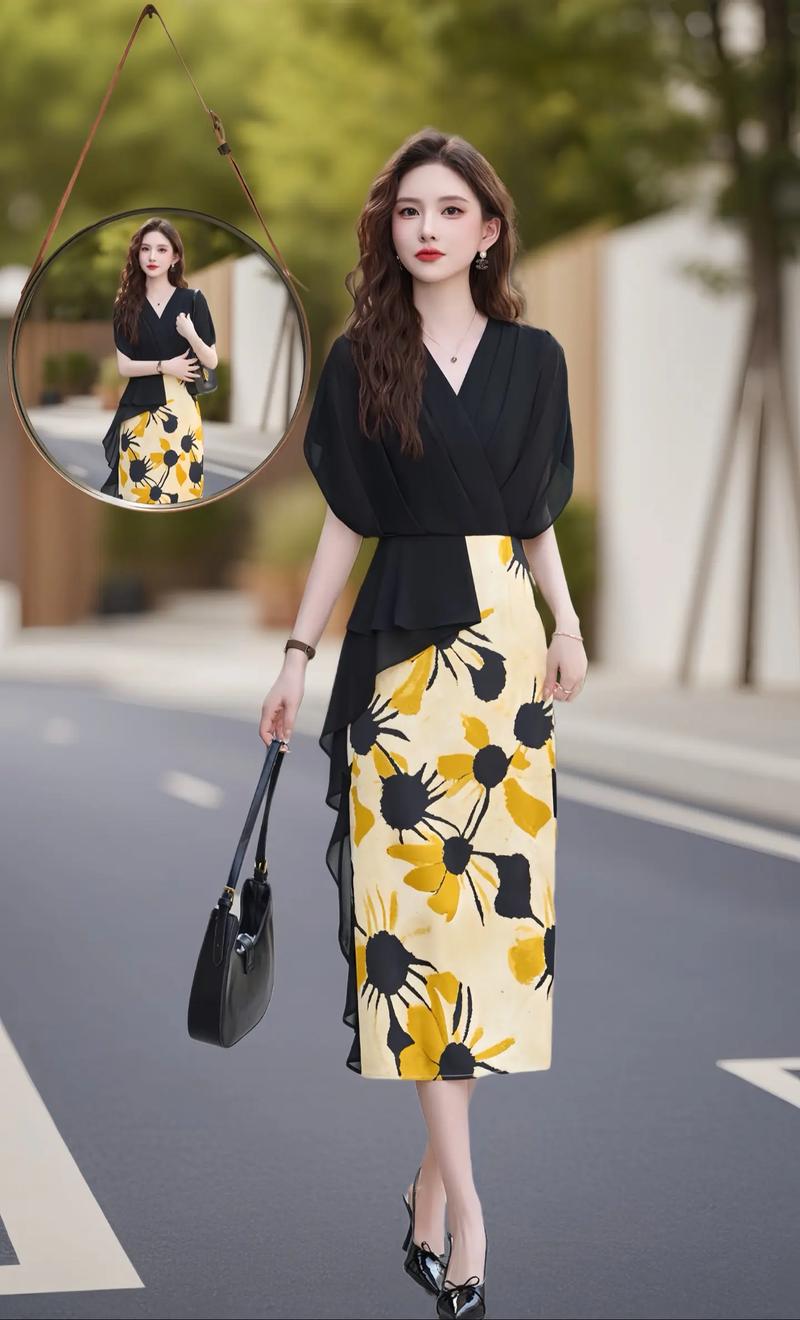 印花包臀裙怎么搭配