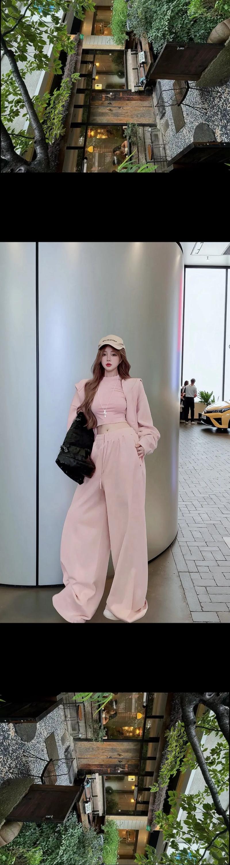 粉红卫衣怎么搭配