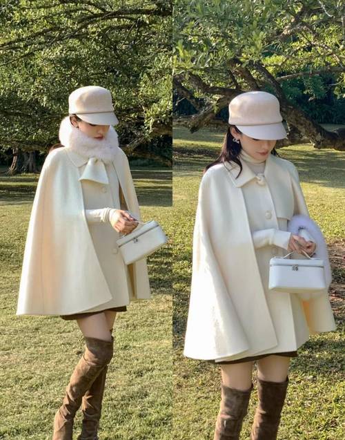 格子斗篷外套怎么搭配