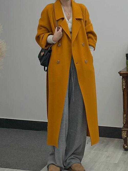 橙色呢大衣怎么搭配