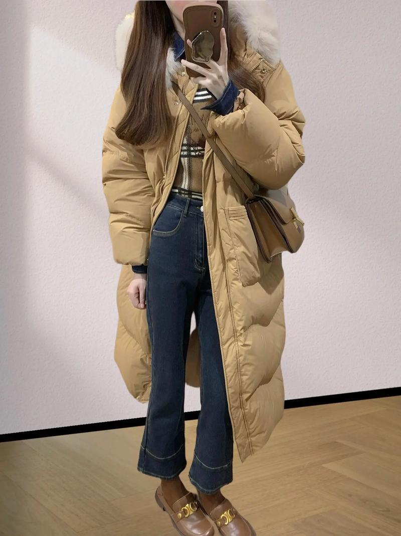 棕色羽绒服怎么搭配