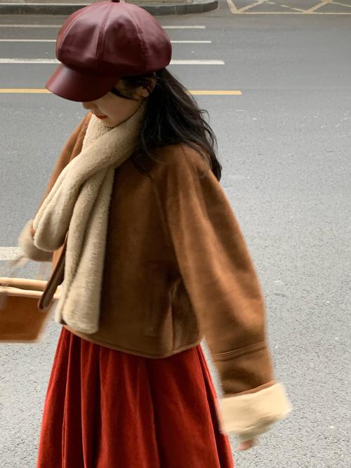 超厚围巾怎么搭配图片