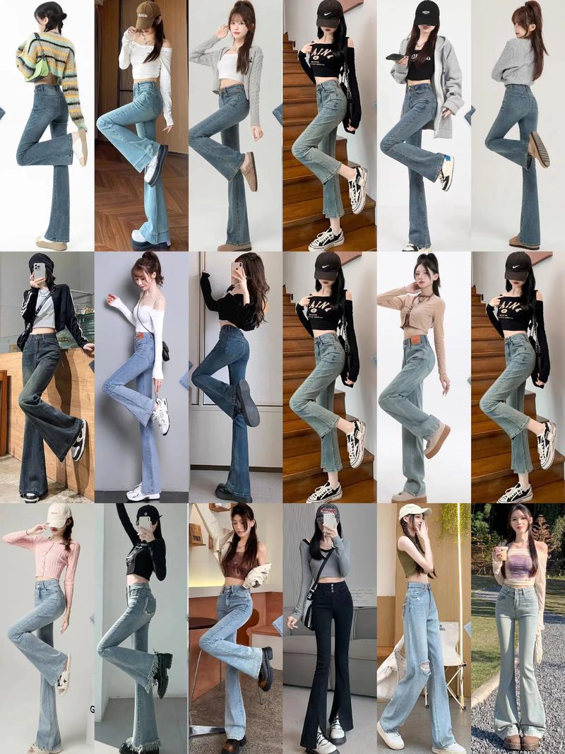 宽松牛仔裤女怎么搭配衣服图片欣赏