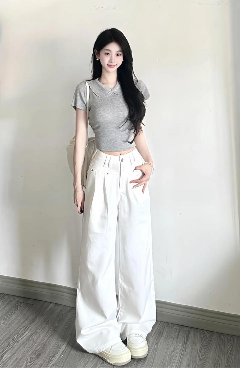 宽腿裤怎么搭配上衣图