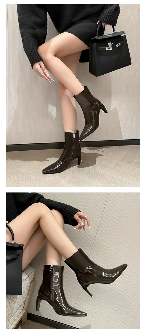 酒红高跟短靴怎么搭配什么裤子好看