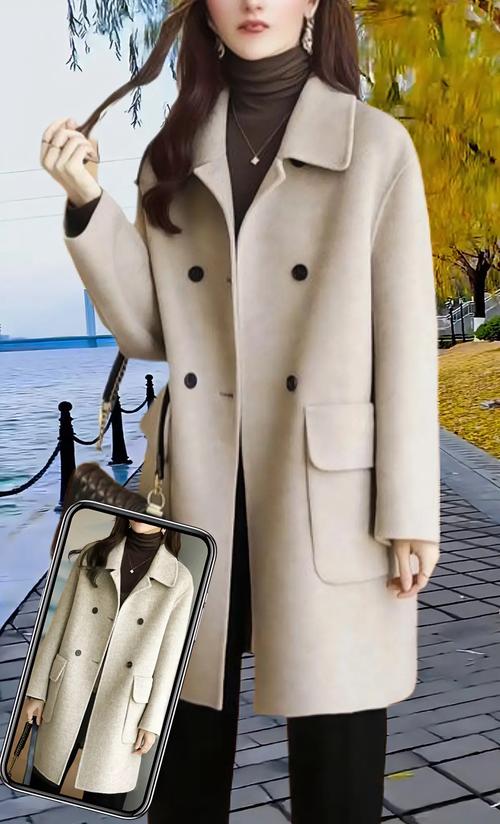 毛呢中长款宽松外套怎么搭配