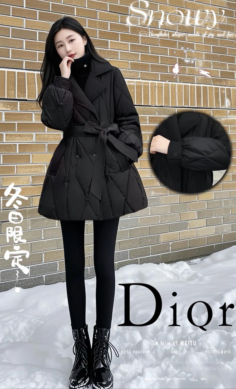 黑色棉衣中长款怎么搭配什么裤子好看