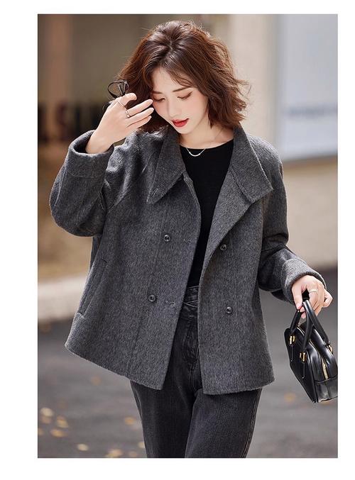 毛呢宽松短款外套怎么搭配图片