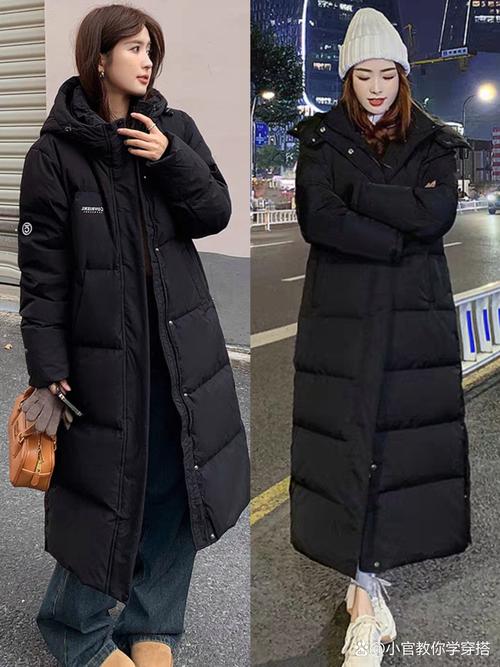 黑色棉衣中长款怎么搭配什么裤子