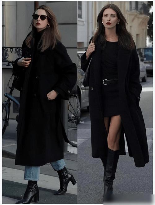 黑色棉衣中长款怎么搭配什么裤子