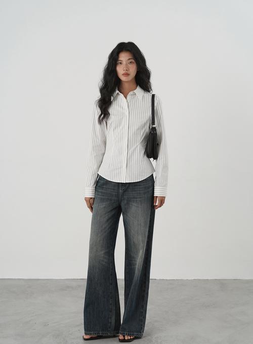 长袖条纹上衣怎么搭配