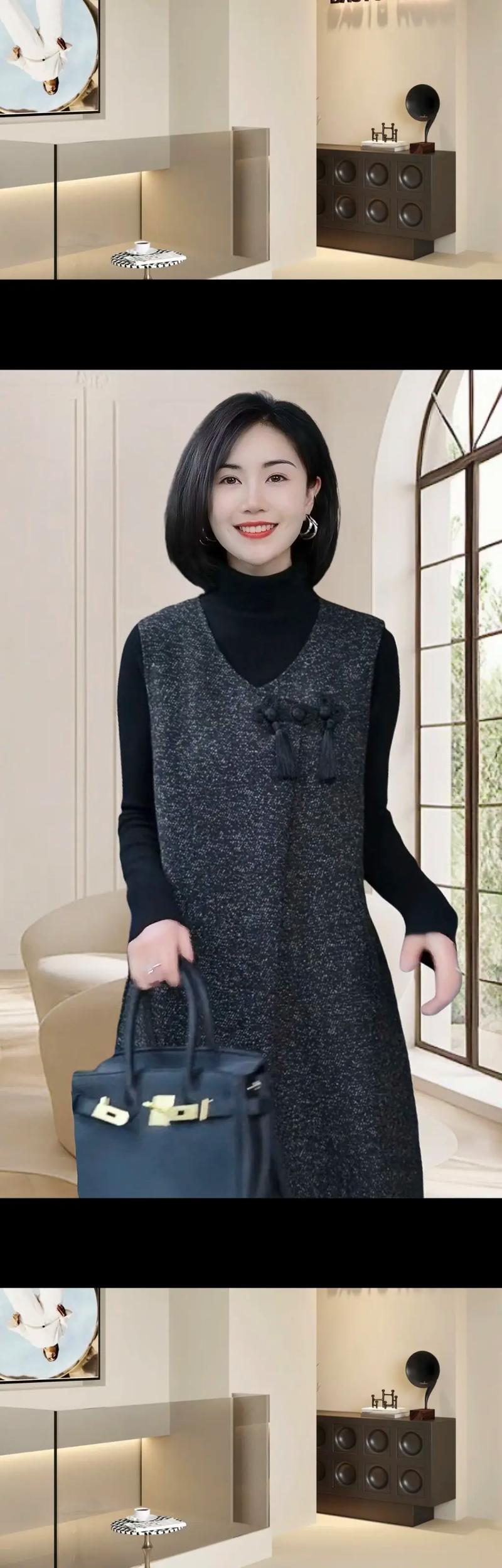 背心冬连衣裙怎么搭配图片