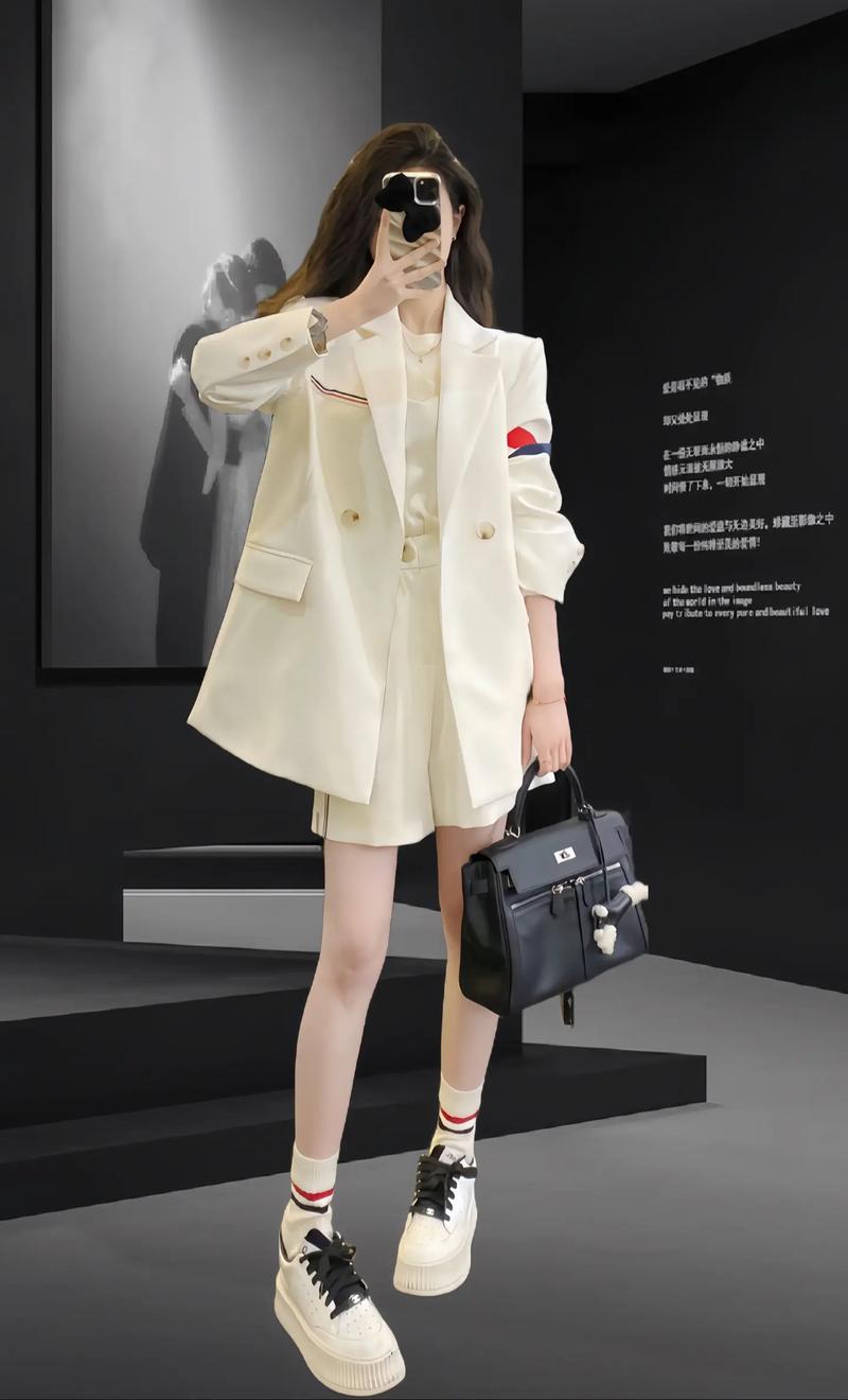 白色阔腿短裤怎么搭配上衣图片欣赏